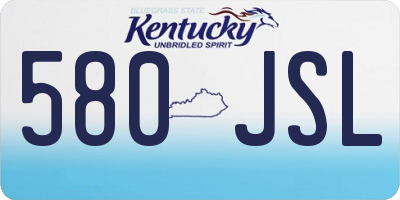 KY license plate 580JSL