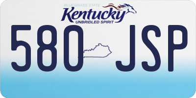 KY license plate 580JSP