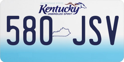 KY license plate 580JSV