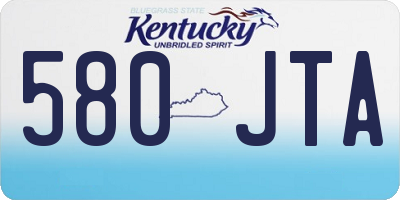 KY license plate 580JTA