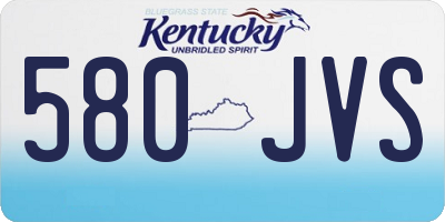 KY license plate 580JVS