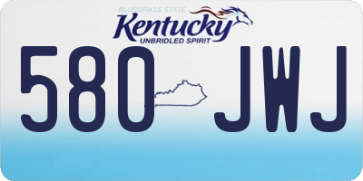 KY license plate 580JWJ