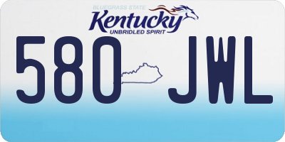 KY license plate 580JWL