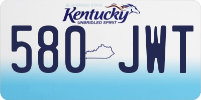 KY license plate 580JWT