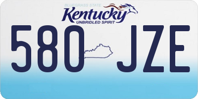KY license plate 580JZE
