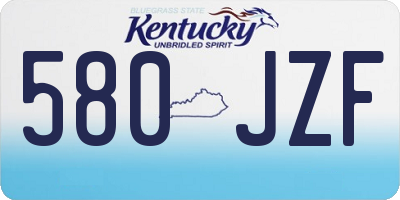 KY license plate 580JZF