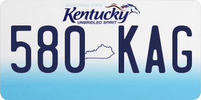 KY license plate 580KAG