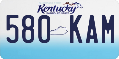 KY license plate 580KAM