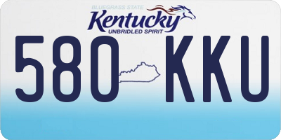 KY license plate 580KKU