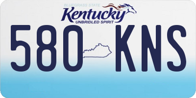 KY license plate 580KNS