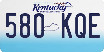 KY license plate 580KQE