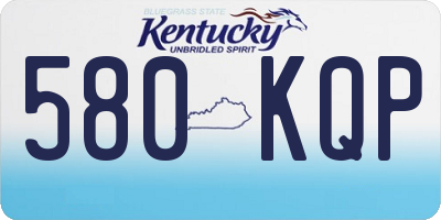 KY license plate 580KQP