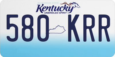 KY license plate 580KRR