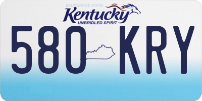 KY license plate 580KRY