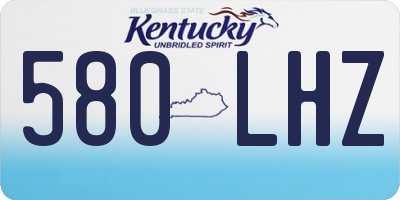 KY license plate 580LHZ