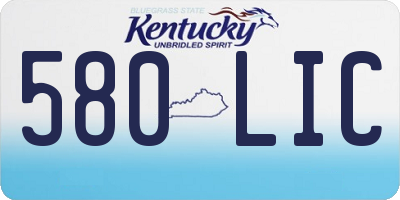 KY license plate 580LIC