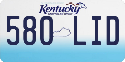 KY license plate 580LID