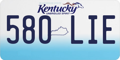 KY license plate 580LIE