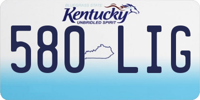 KY license plate 580LIG
