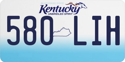 KY license plate 580LIH