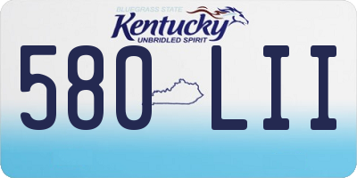 KY license plate 580LII