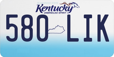 KY license plate 580LIK