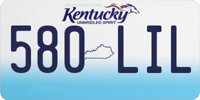 KY license plate 580LIL