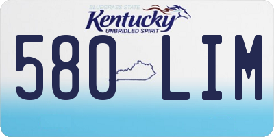 KY license plate 580LIM