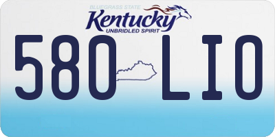 KY license plate 580LIO