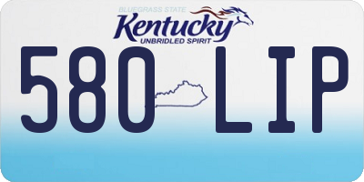 KY license plate 580LIP