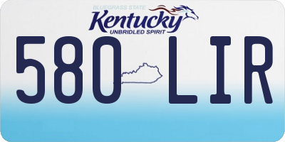 KY license plate 580LIR
