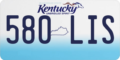 KY license plate 580LIS