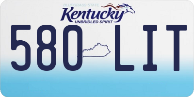 KY license plate 580LIT
