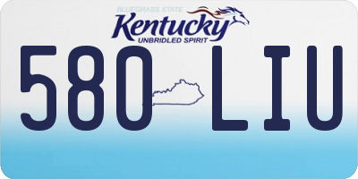 KY license plate 580LIU