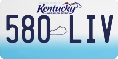 KY license plate 580LIV