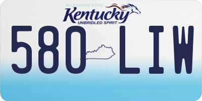 KY license plate 580LIW
