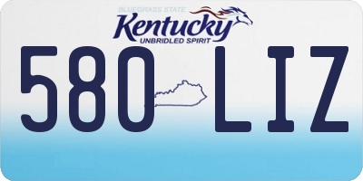 KY license plate 580LIZ