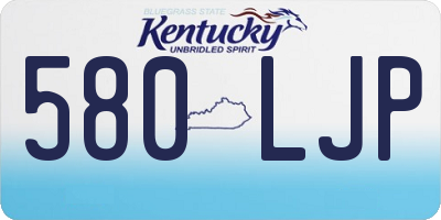 KY license plate 580LJP