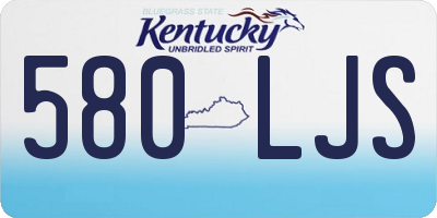 KY license plate 580LJS