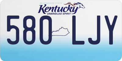 KY license plate 580LJY