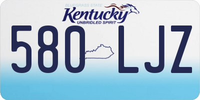 KY license plate 580LJZ