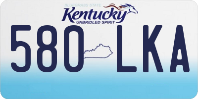 KY license plate 580LKA