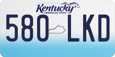 KY license plate 580LKD