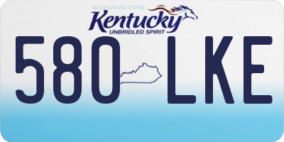KY license plate 580LKE