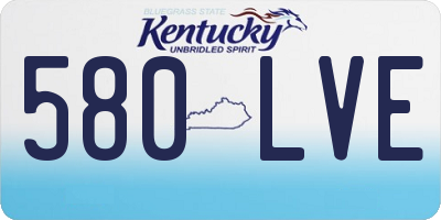 KY license plate 580LVE