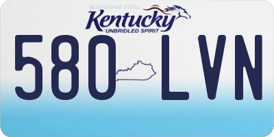 KY license plate 580LVN