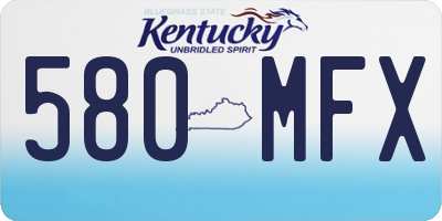 KY license plate 580MFX
