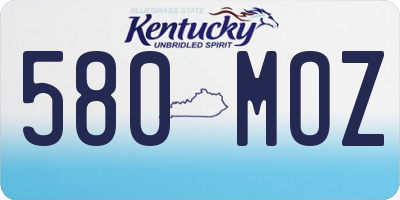 KY license plate 580MOZ