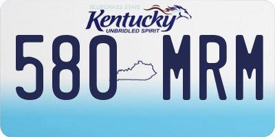 KY license plate 580MRM