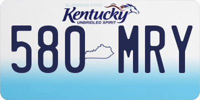 KY license plate 580MRY